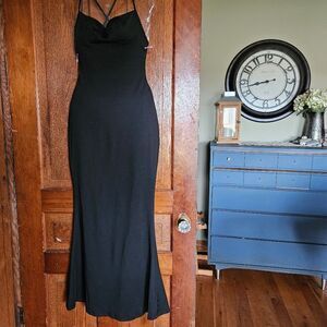Commense Black Silky Mini Dress NWT Sz S Adjustable Straps Lined Elegant Fit